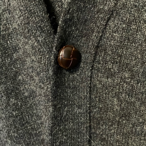 Lord Jeff Vintage 100% Virgin Lambswool Charcoal Grey Cardigan Sweater - Picture 3 of 5